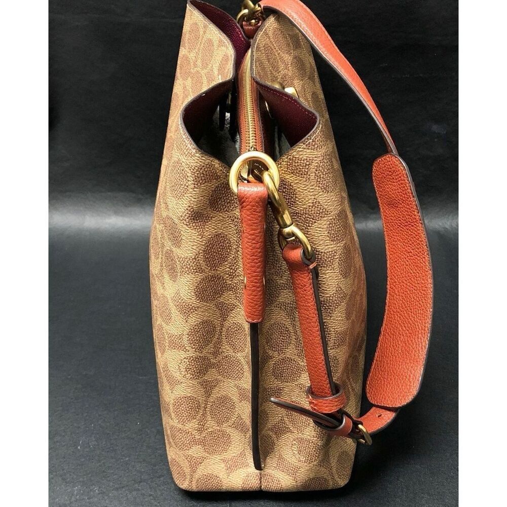 Coach Willow coated canvas signature pattern shoulder bag - Picture 5 of 11